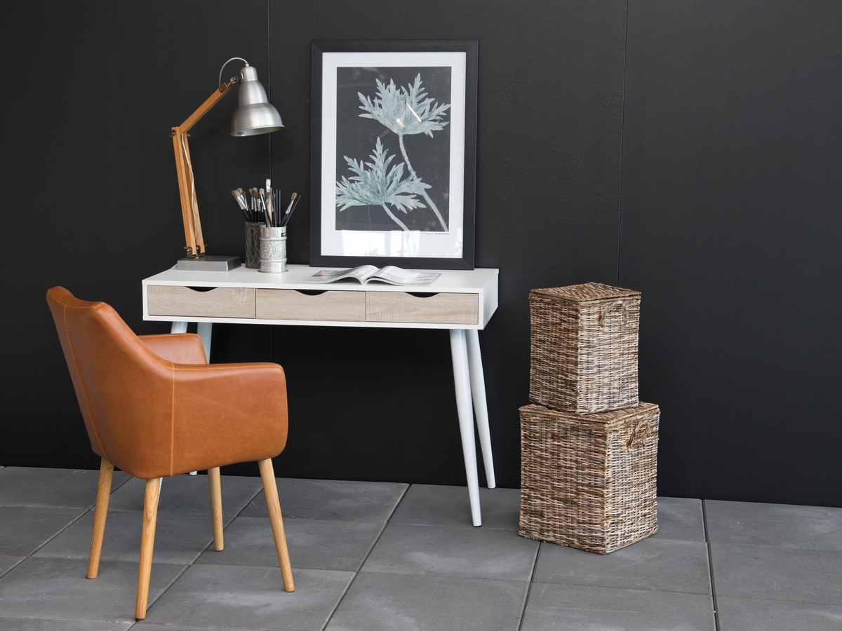 Офис бюро Norsica 113 (Бял + Дъб)