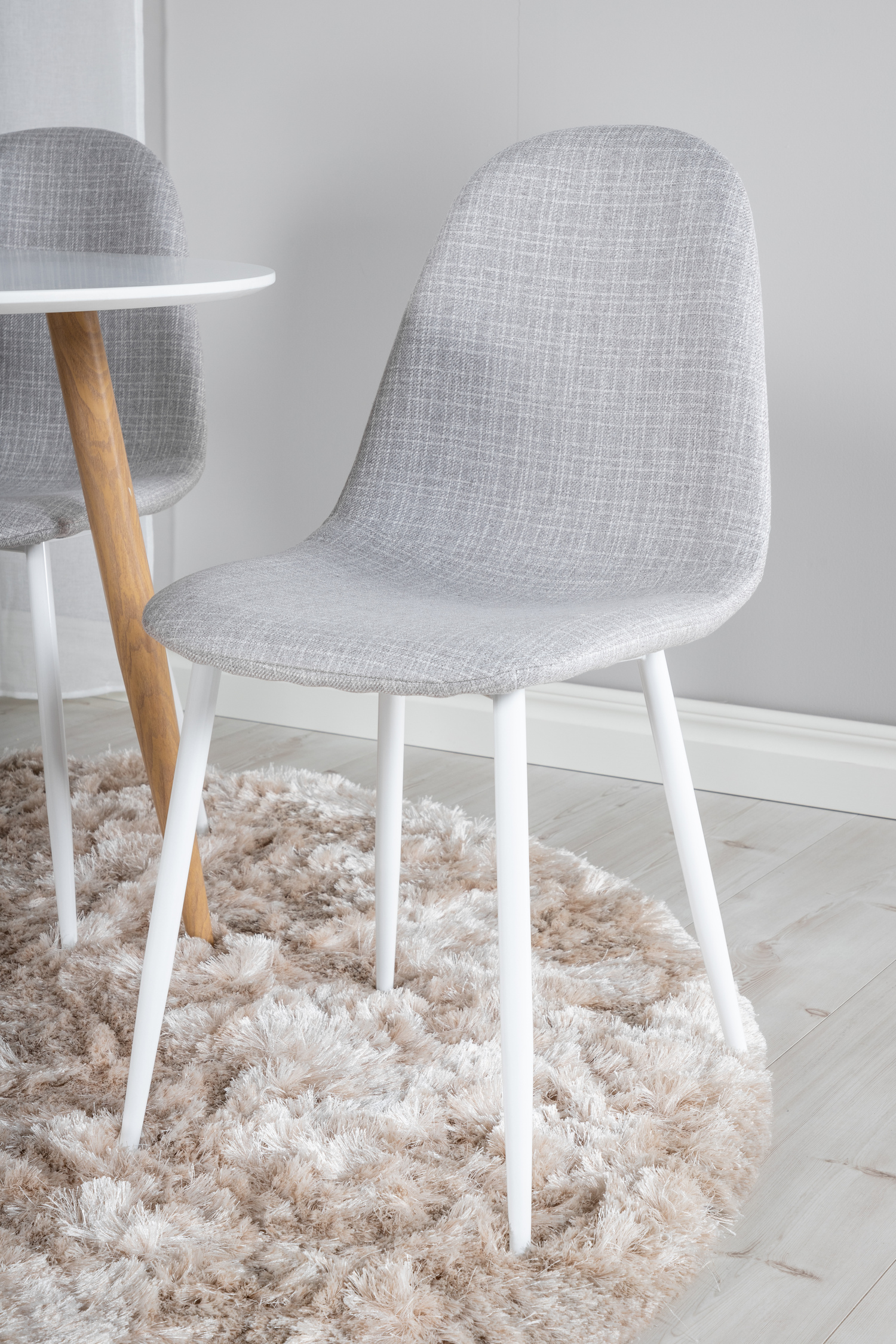 Маса и столове за трапезария Dallas 291 (Светло сив + Бял)