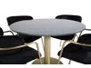 Маса и столове за трапезария Dallas 1208 (Черен + Златно)