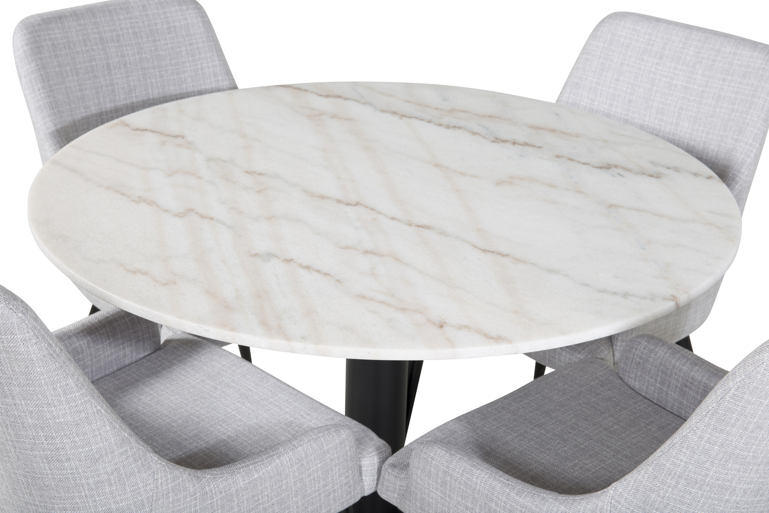 Маса и столове за трапезария Dallas 1300 (Светло сив + Черен)