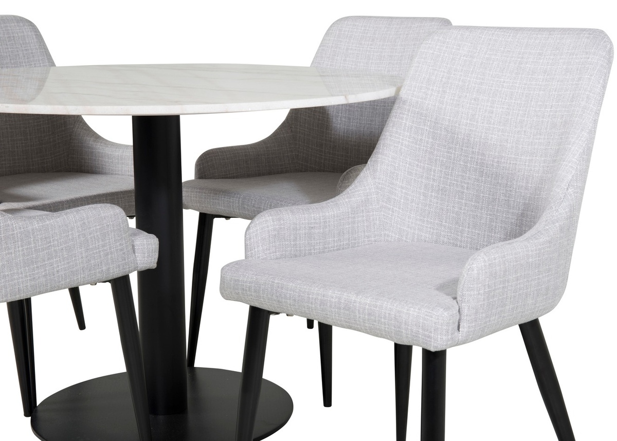 Маса и столове за трапезария Dallas 1300 (Светло сив + Черен)