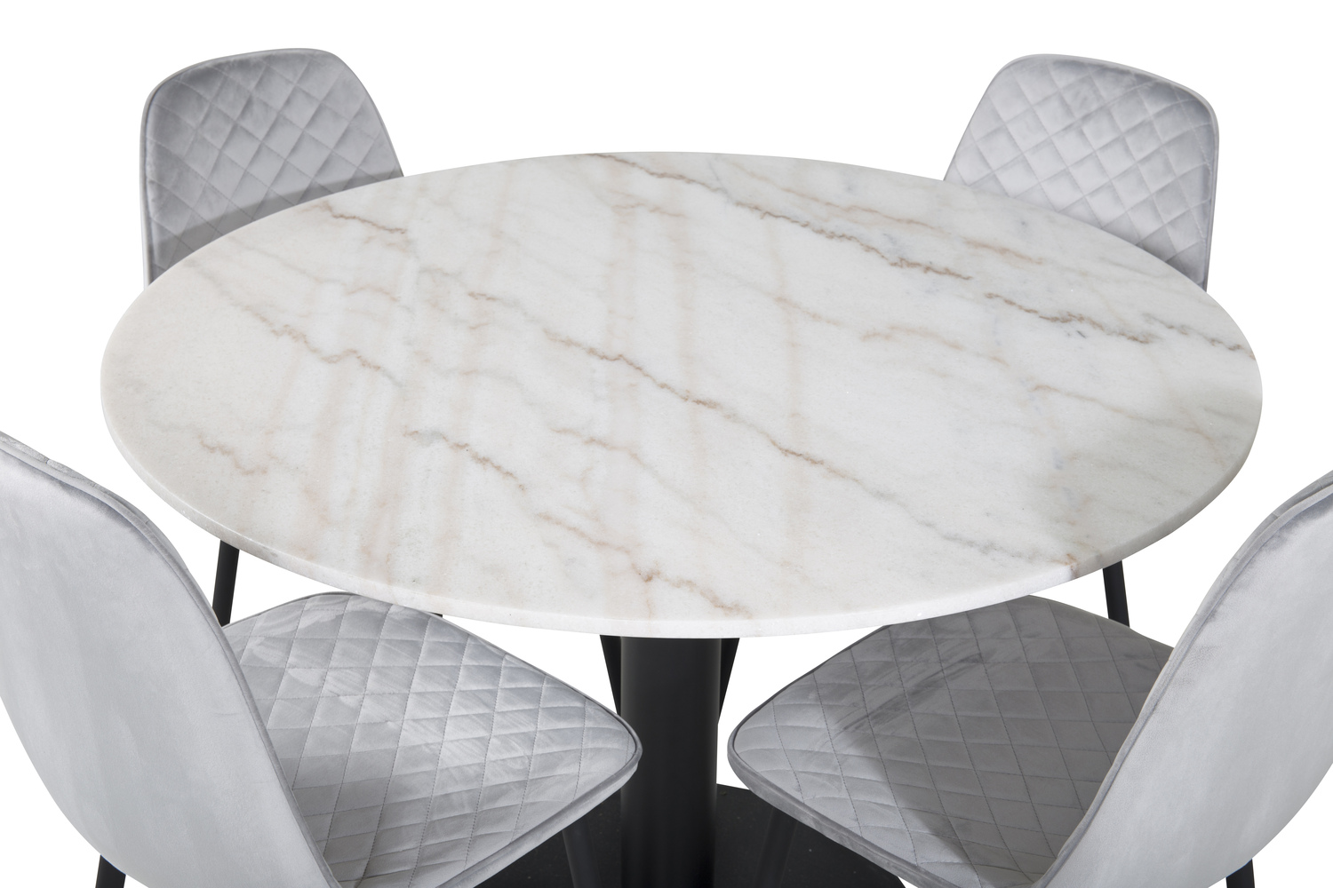 Маса и столове за трапезария Dallas 1302 (Сив + Черен)