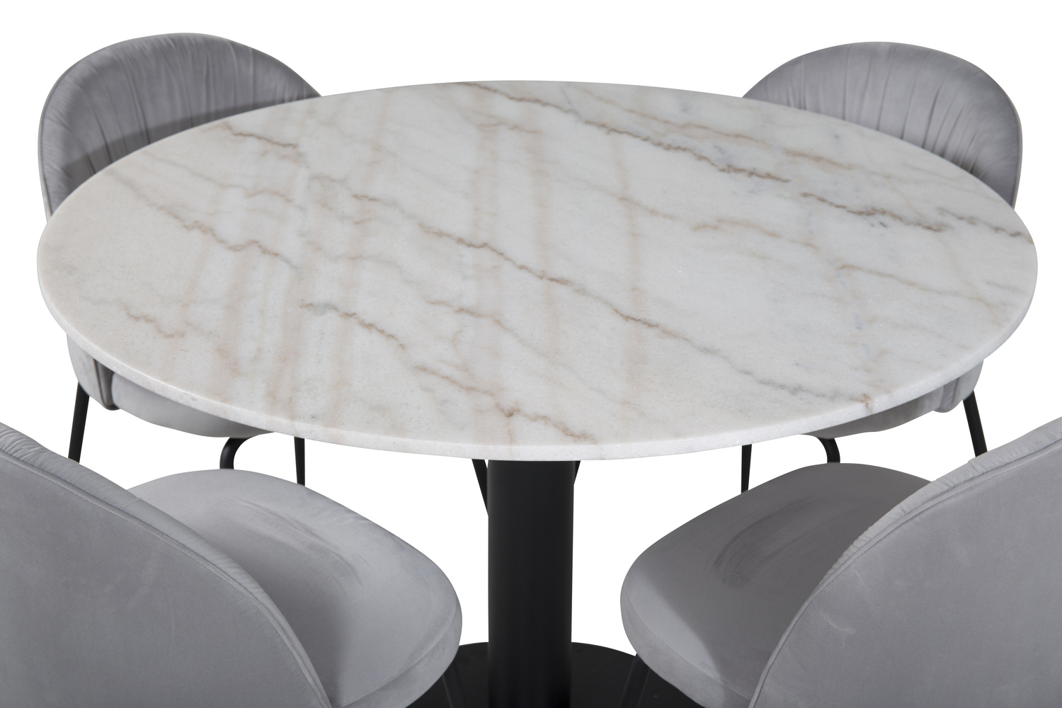 Маса и столове за трапезария Dallas 1303 (Сив + Черен)