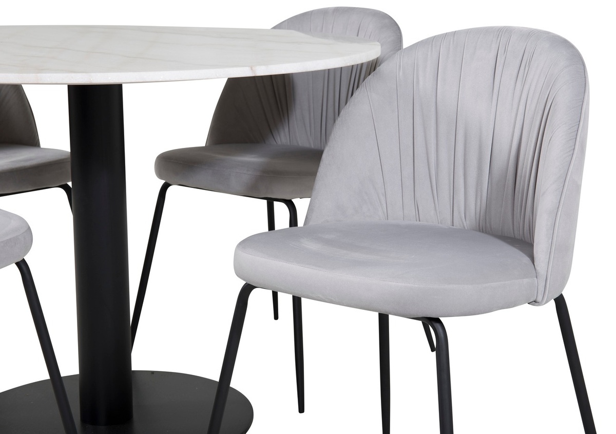 Маса и столове за трапезария Dallas 1303 (Сив + Черен)