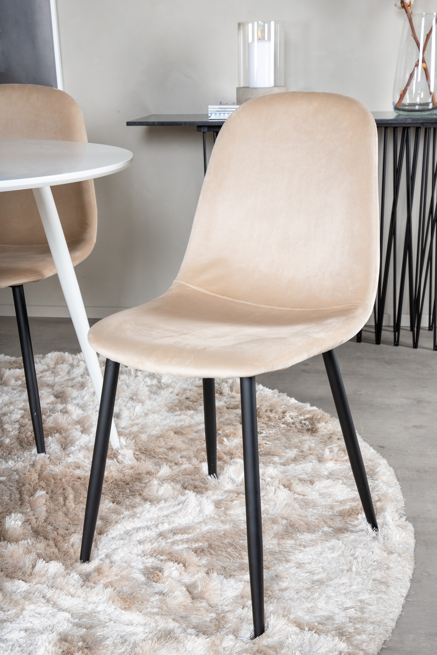 Маса и столове за трапезария Dallas 1581 (Сметана + Черен)