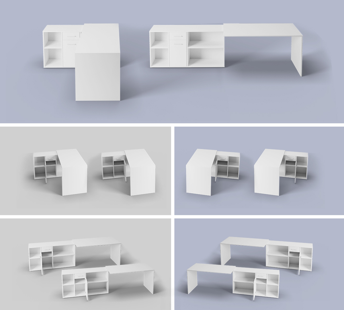 Ъглово офис бюро Bristol 122 (Бетон + Бял)