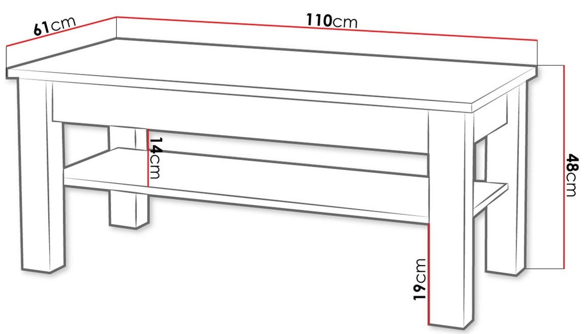 Масичка за кафе Melfeli 116 (Сонома дъб)