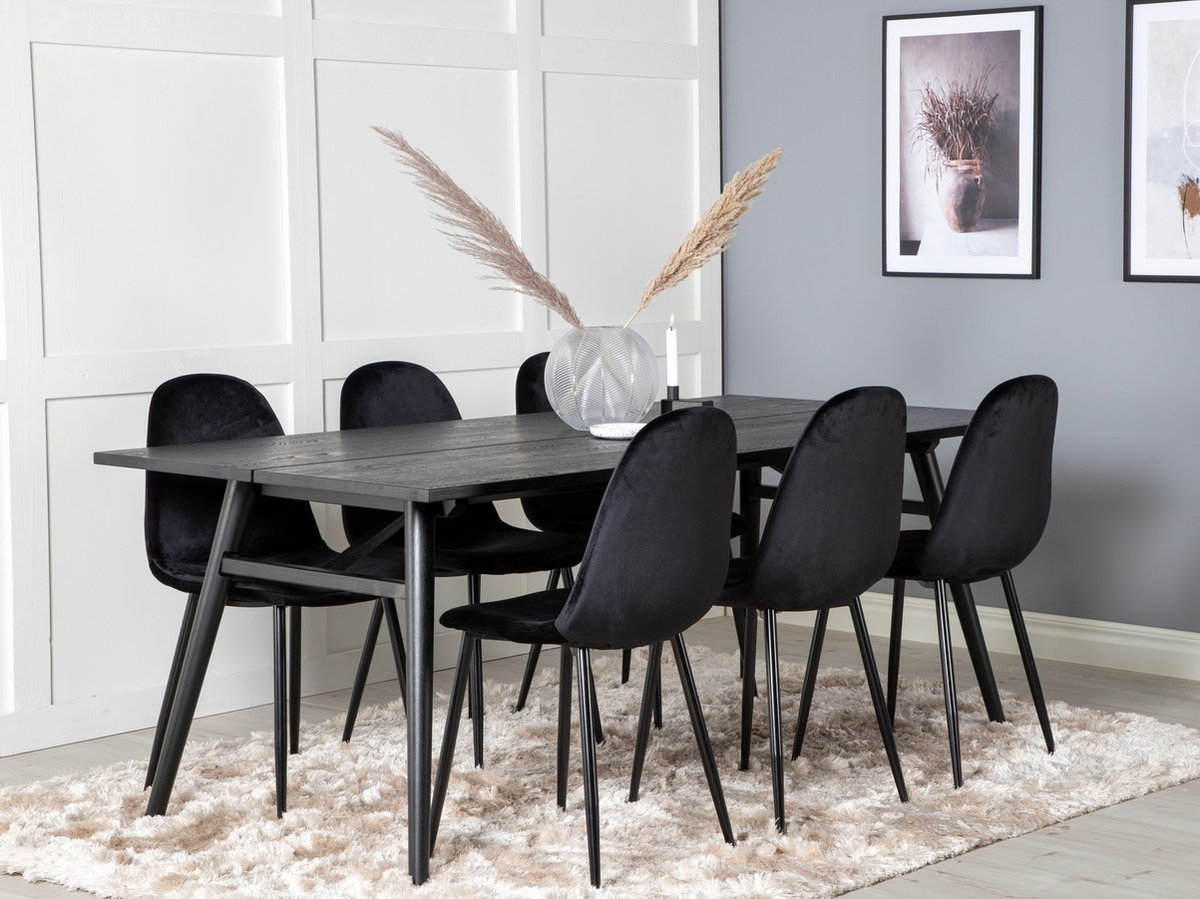 Маса и столове за трапезария Dallas 1786 (Черен)