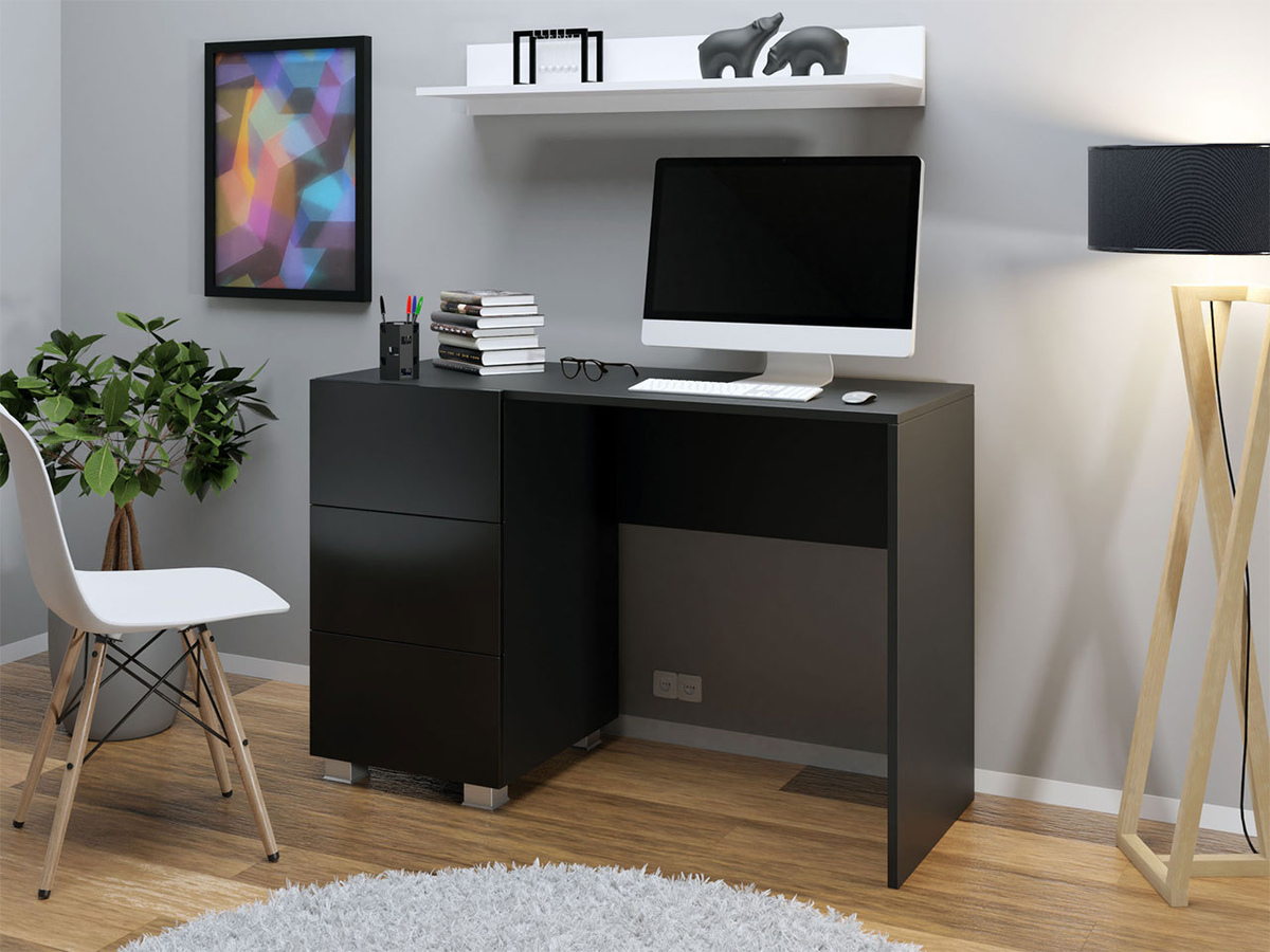 Офис бюро Tivdalu 122 (Черен + Черен гланц)