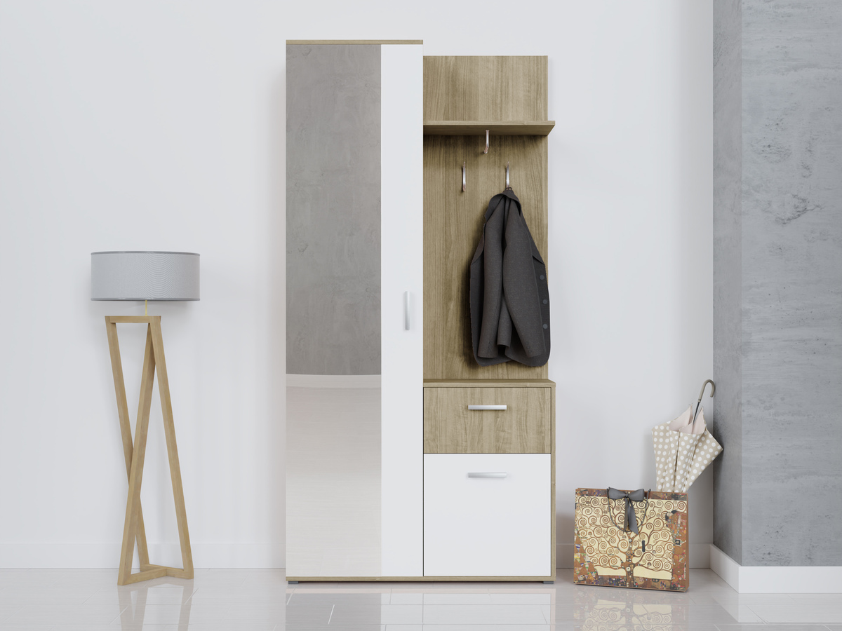 Комплект за антре Stanton 103 (Сонома дъб + Бял)