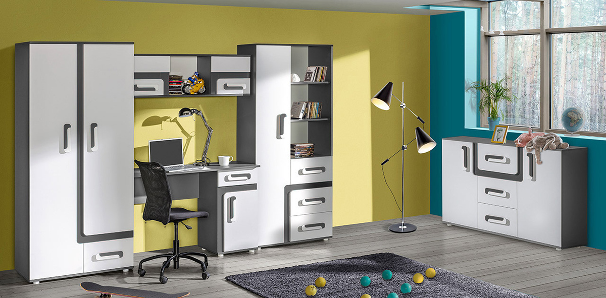 Гардероб Aviseve 106 (Антрацит + Бял)