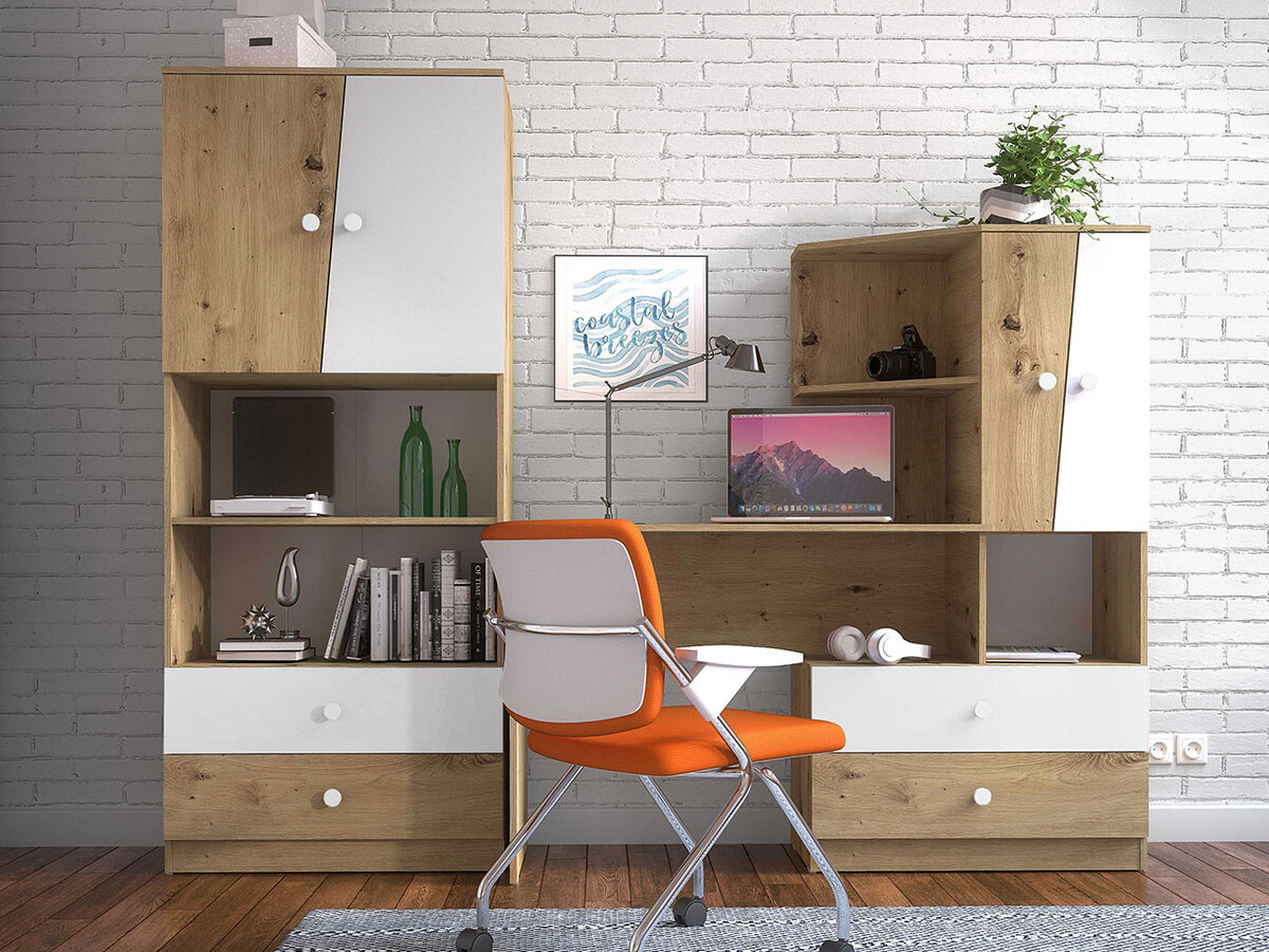 Мебелен комплект Almira 115 (Artisan дъб + Бял)