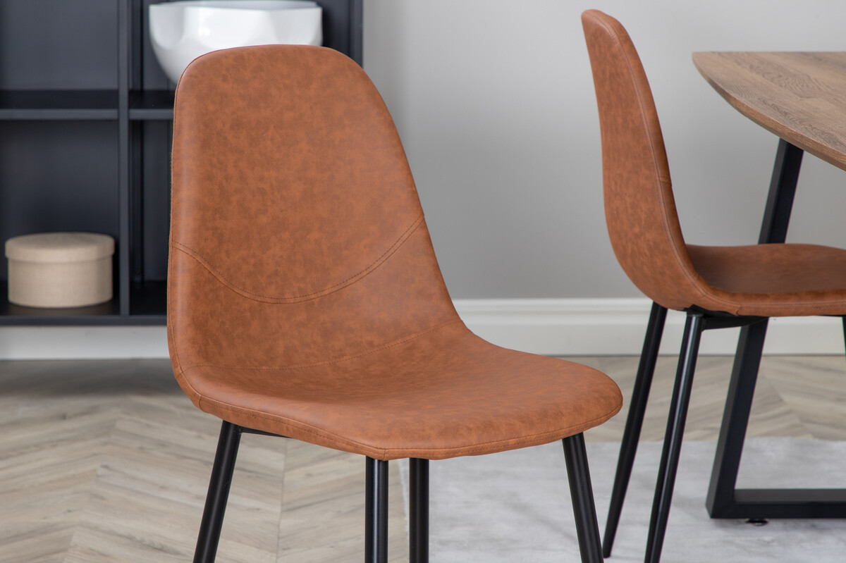 Маса и столове за трапезария Dallas 330 (Кафяв + Черен)