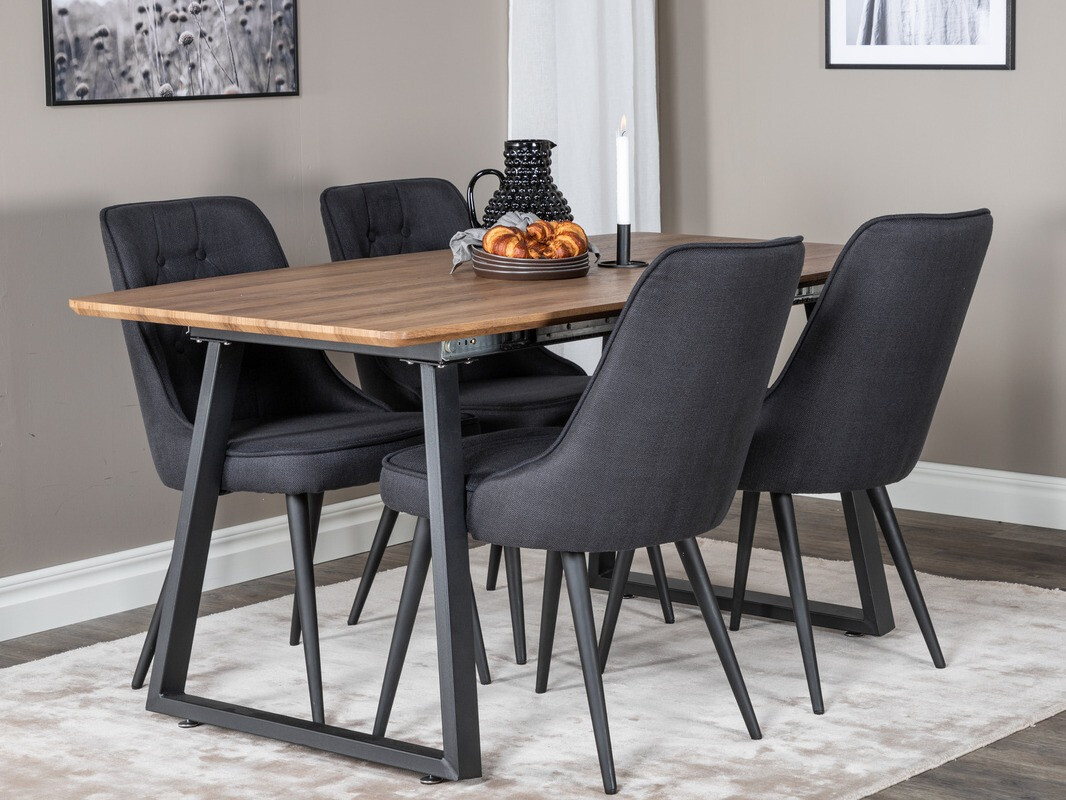 Маса и столове за трапезария Dallas 332 (Черен)