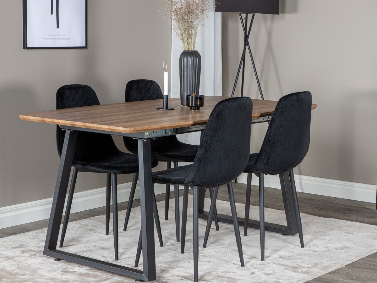 Маса и столове за трапезария Dallas 336 (Черен)