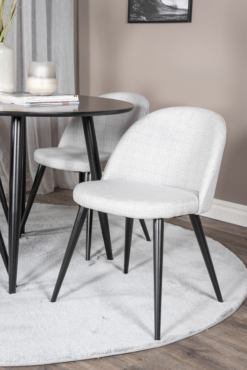 Маса и столове за трапезария Dallas 343 (Светло сив + Черен)