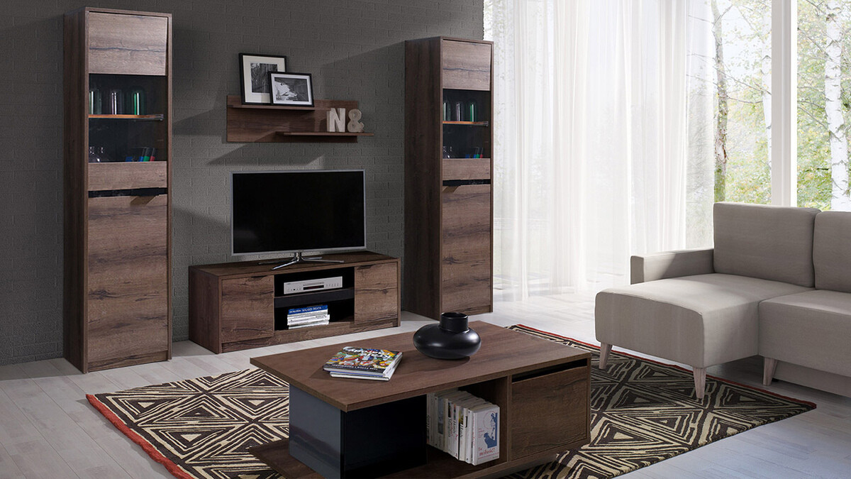 Масичка за кафе Fivelbo 103 (Манастирски дъб + Черен гланц)