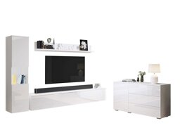 Комплект за хол Sarasota 132 (Бял + Бял гланц)