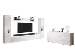 Комплект за хол Sarasota 133 (Бял + Бял гланц)