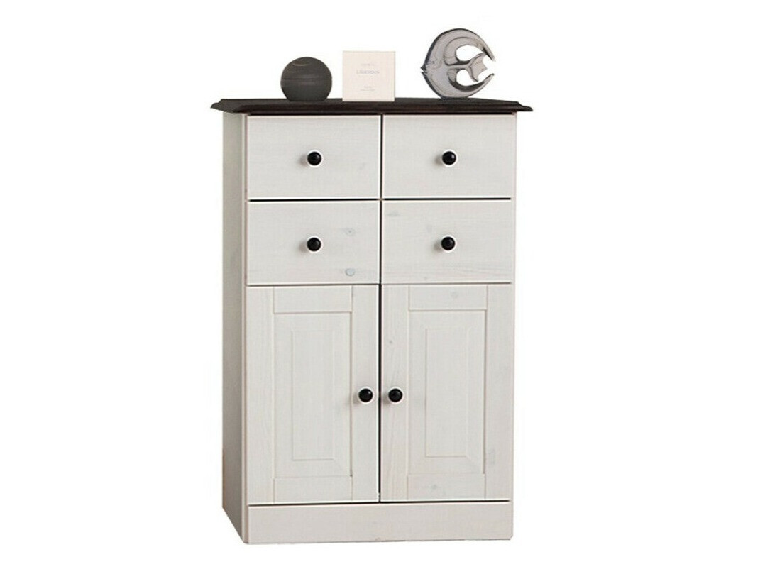 Стоящ шкаф за баня Deletri 100 (Бял + Havana Дъб)