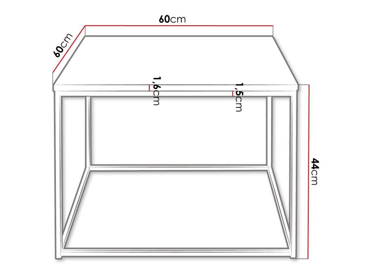 Масичка за кафе Germantown 105 (Черен мат + Бял гланц)