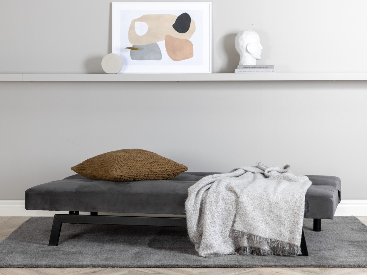 Разтегателен диван Dallas 1710 (Тъмно сив + Черен)