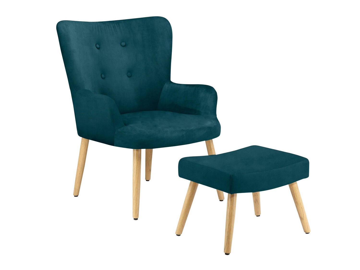 Фотьойл Denton 304 (Тюркоаз + Ярък дърво)