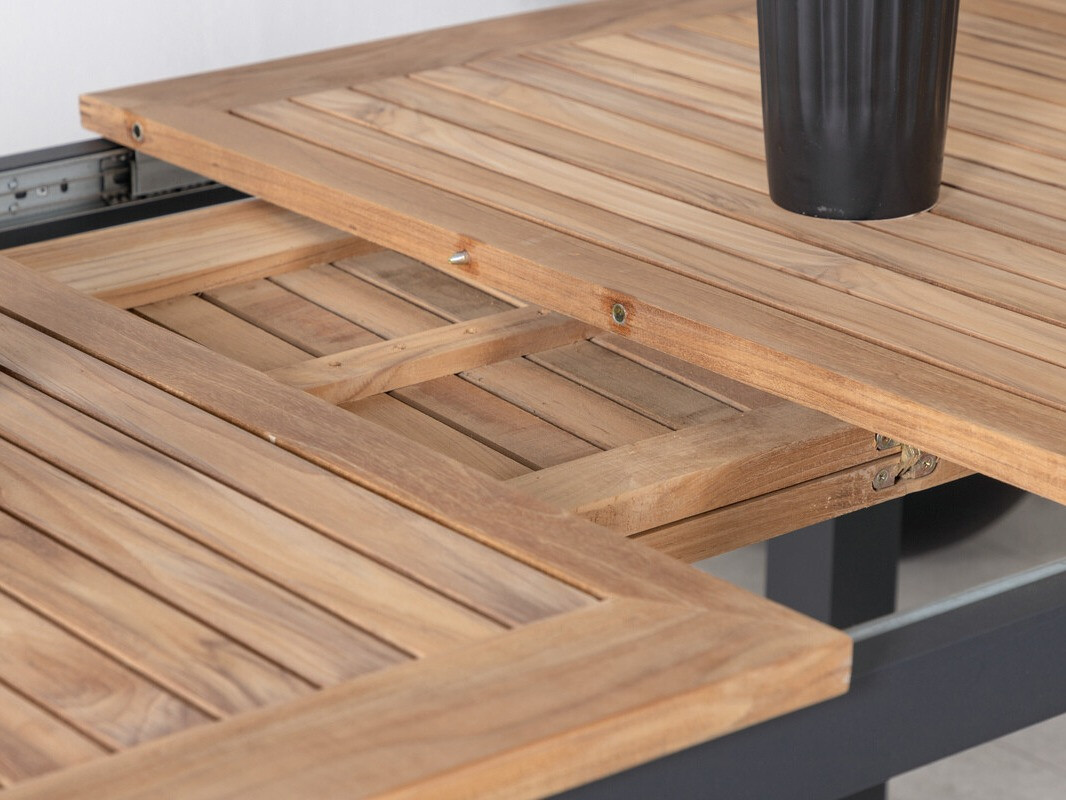 Градинска маса Dallas 2845 (Черен + Кафяв)