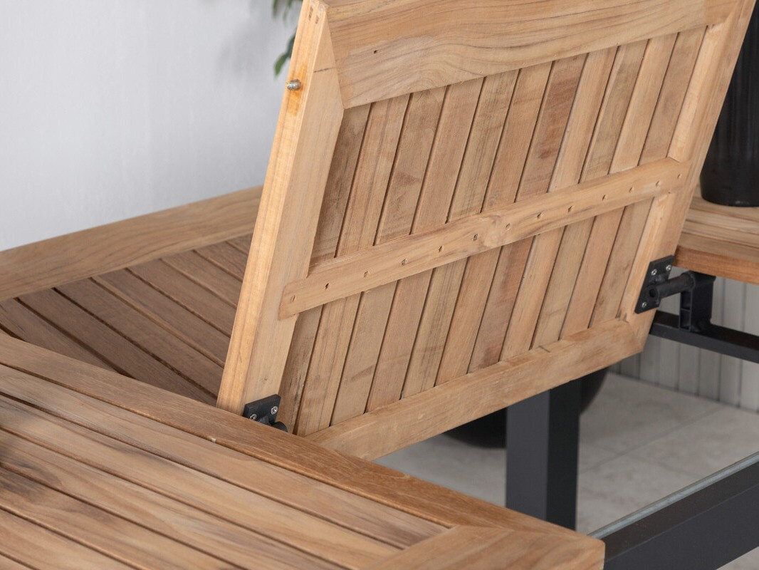 Градинска маса Dallas 2845 (Черен + Кафяв)