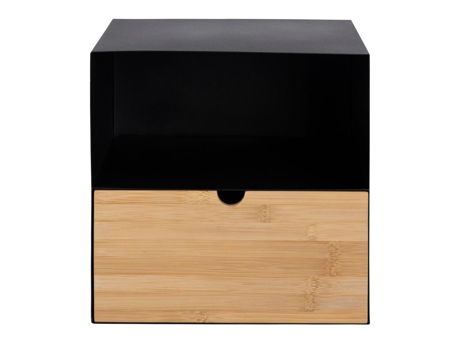 Нощно шкафче Norsica 375 (Черен + Ярък дърво)