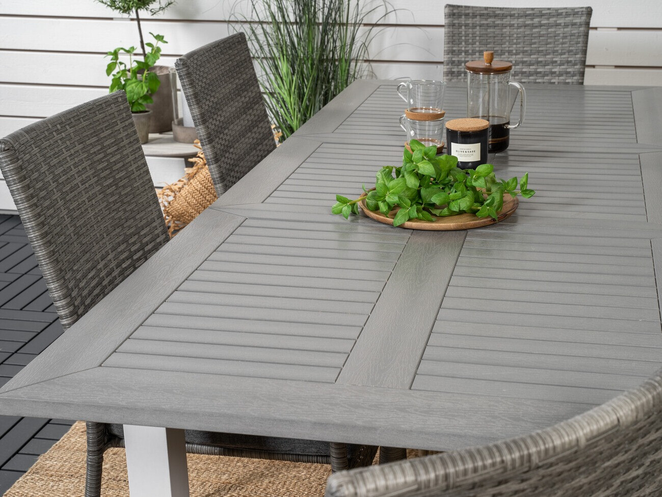 Градински комплект Dallas 2258 (Сив + Тъмно сив)