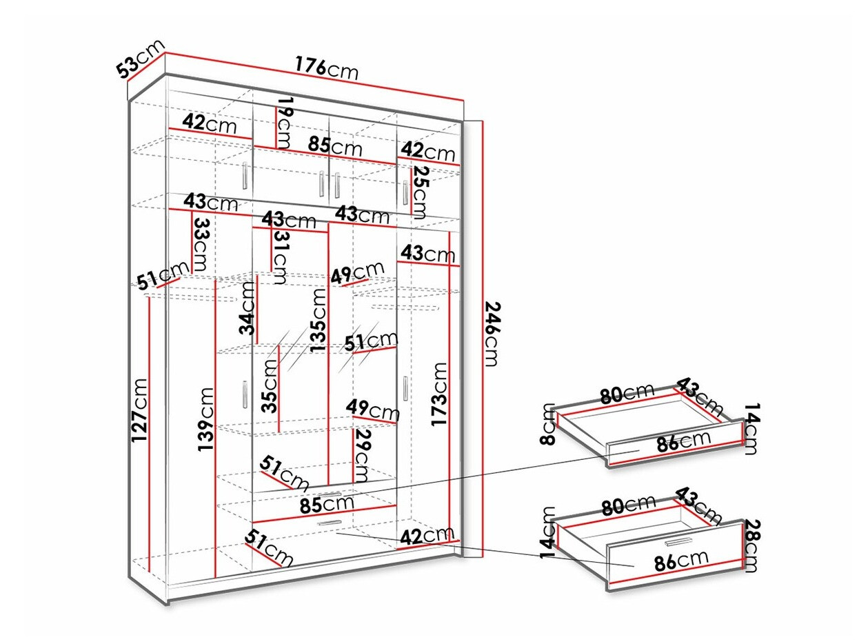Гардероб Novduni 109 (Бял)