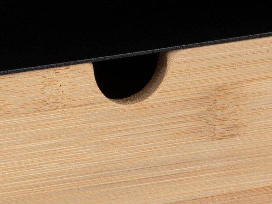 Нощно шкафче Norsica 375 (Черен + Ярък дърво)