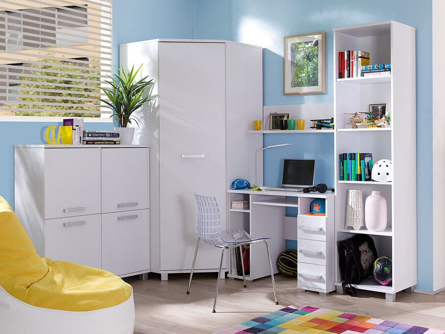 Ъглов гардероб Murrieta 108 (Бял)