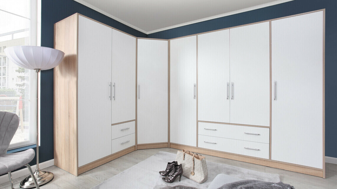 Гардероб Cavmero 102 (Сонома дъб + Бял)