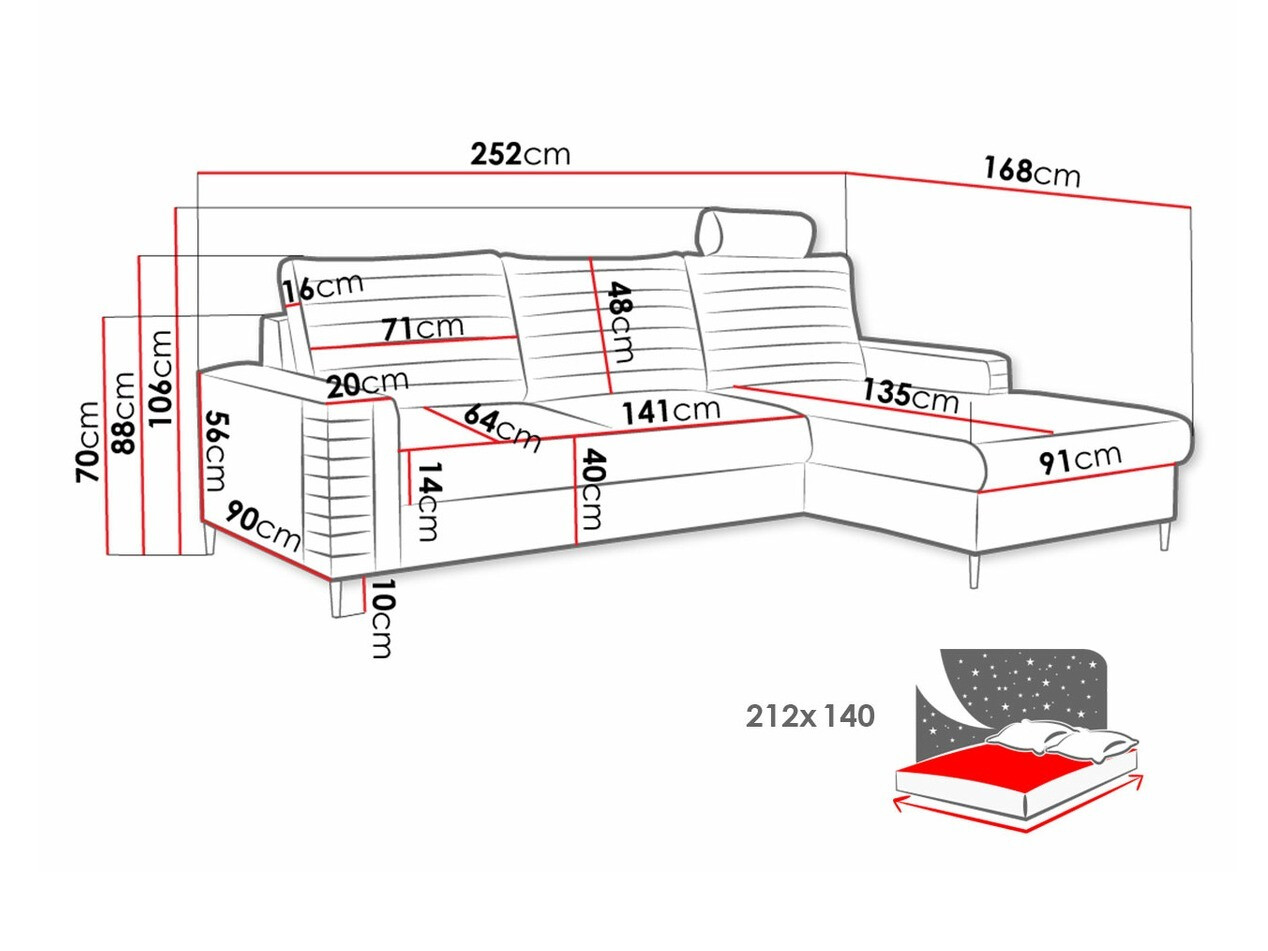 Ъглов диван Comfivo Cumintudo (Velluto 25)