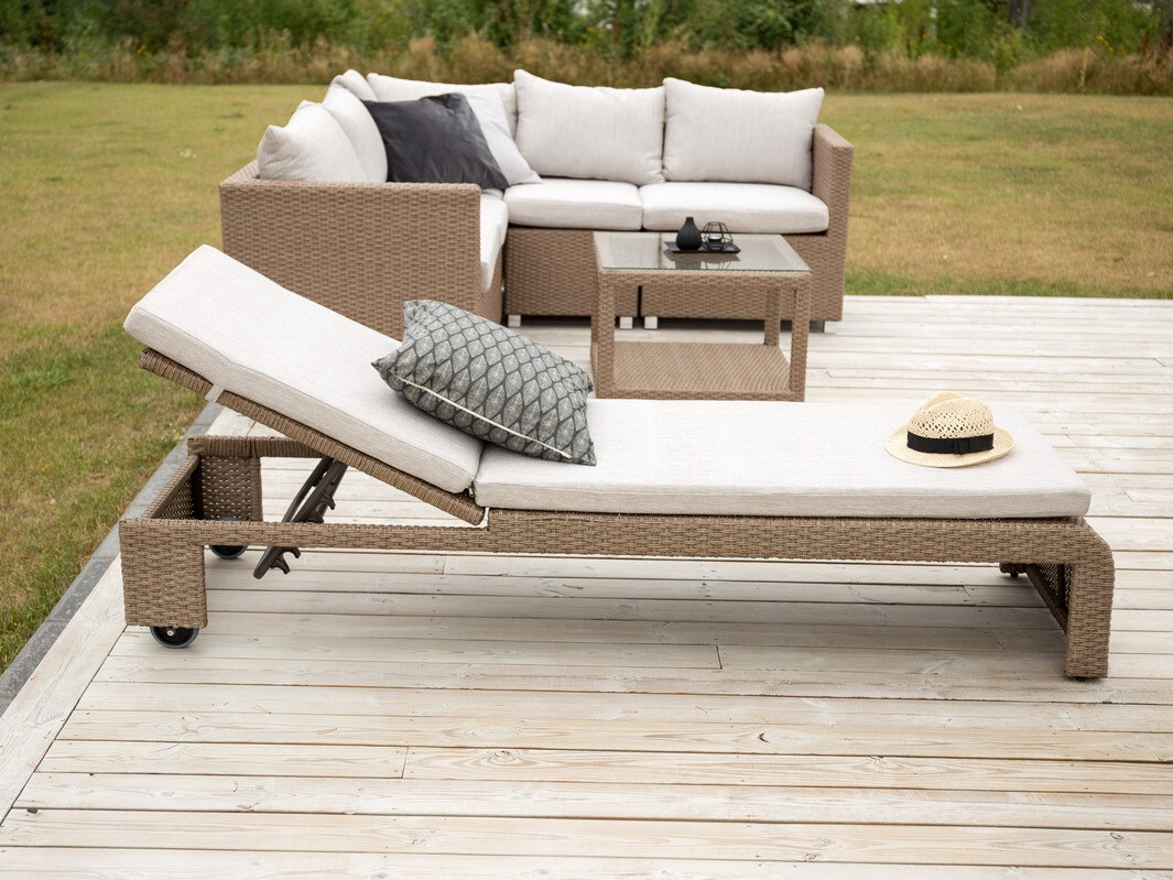 Градински шезлонг Dallas 771 (Светлокафяво + Бежов)