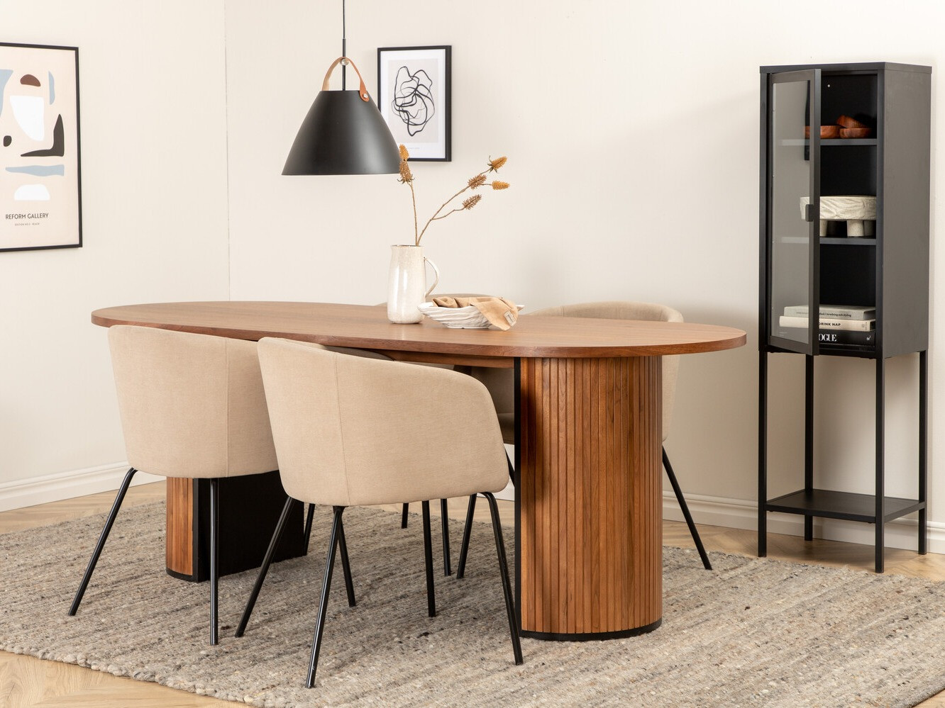 Маса и столове за трапезария Dallas 2749 (Бежов + Черен)