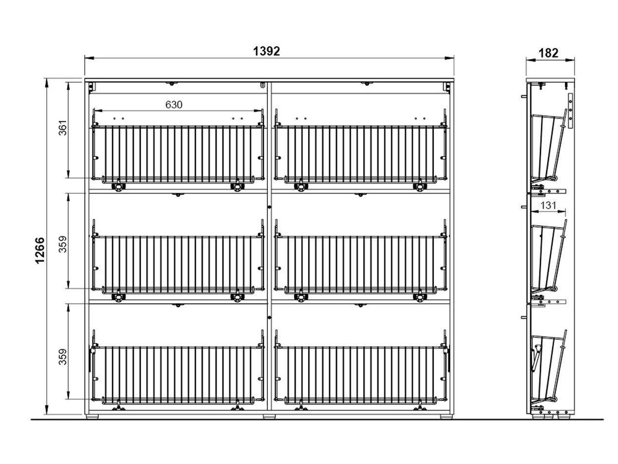 Шкаф за обувки Felelmo 103 (Бял)