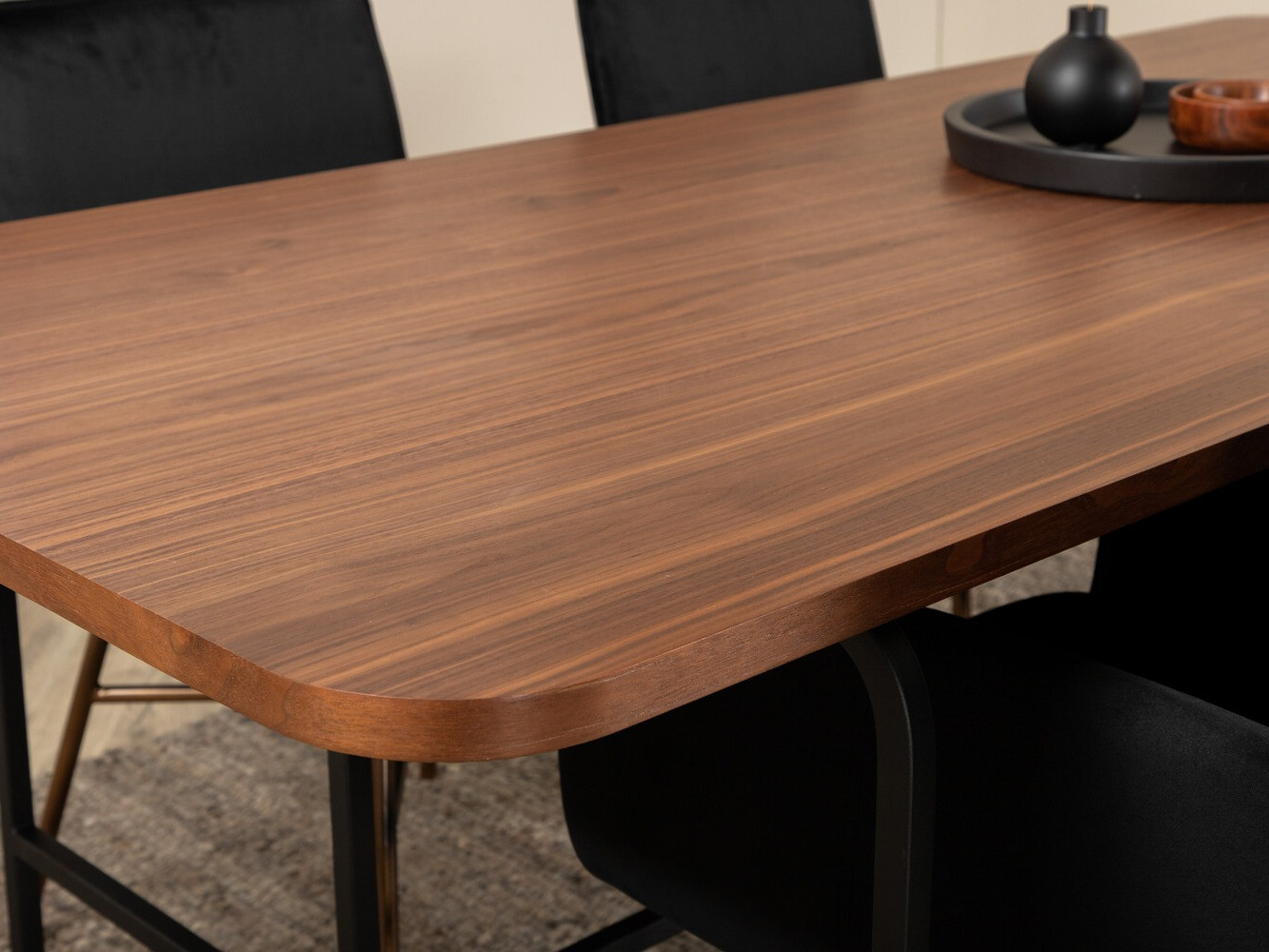 Маса и столове за трапезария Dallas 2789 (Черен + Мед)