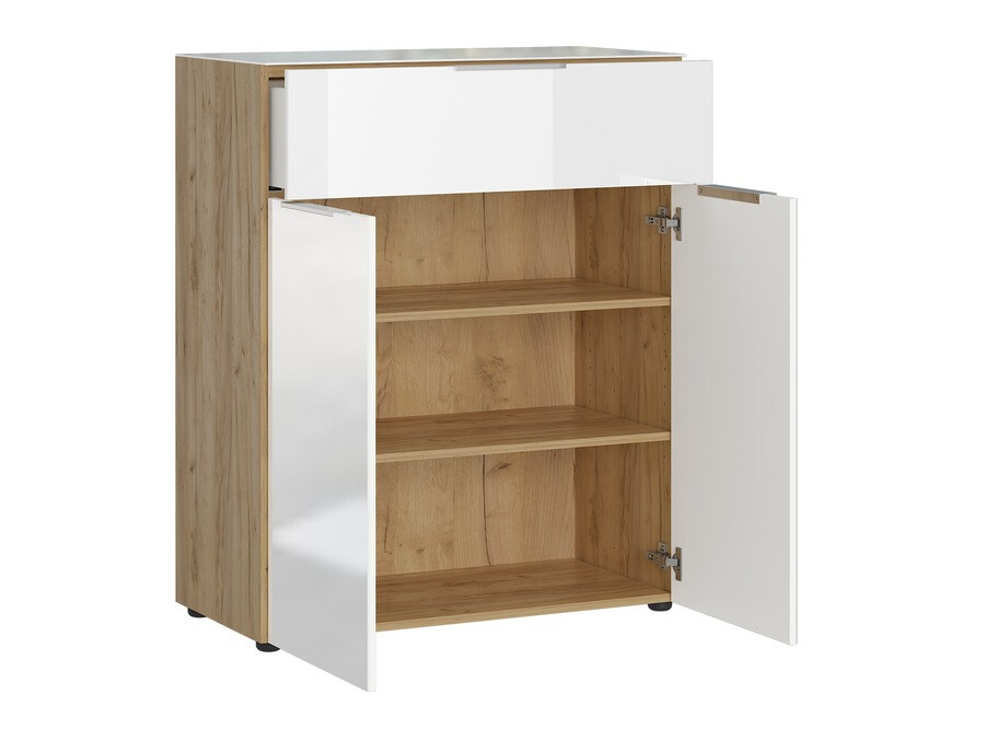 Скрин Sacramento 301 (Navarra дъб + Бял гланц)