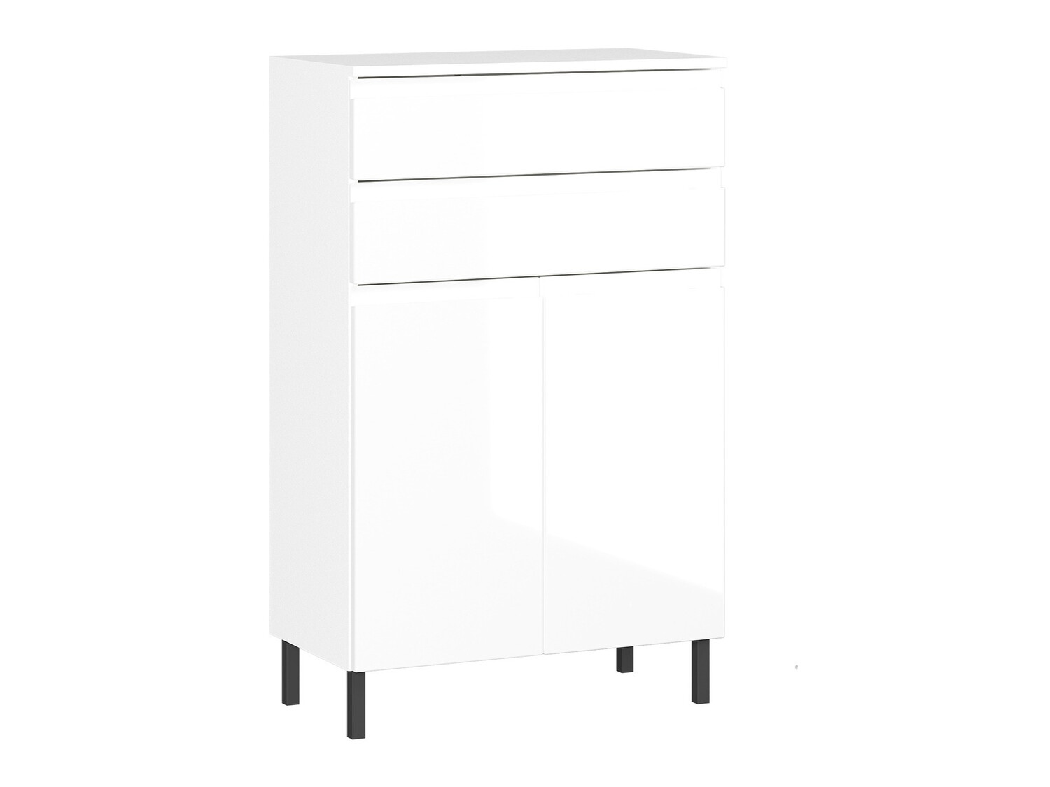 Стоящ шкаф за баня Talmira 104 (Бял + Бял гланц)