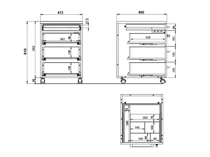 Контейнер Eliromo 107 (Графит + Grandson дъб)
