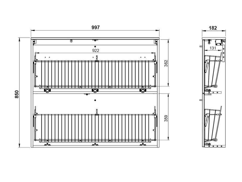 Шкаф за обувки Felelmo 100 (Бял)