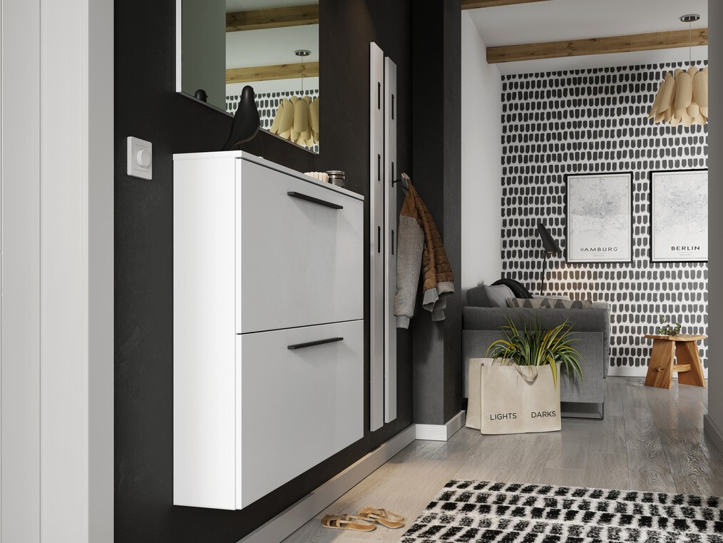 Шкаф за обувки Felelmo 100 (Бял)