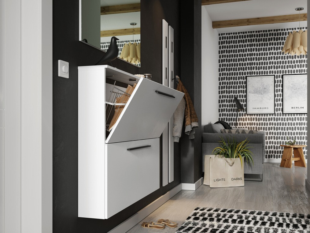 Шкаф за обувки Felelmo 100 (Бял)