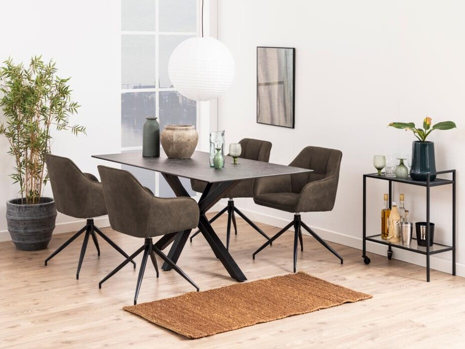 Стол Norsica 494 (Кафяв + Черен)