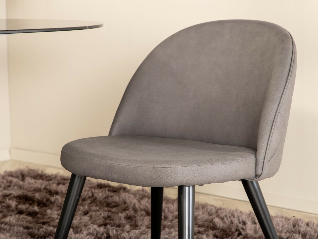 Маса и столове за трапезария Dallas 3068 (Сив + Черен)