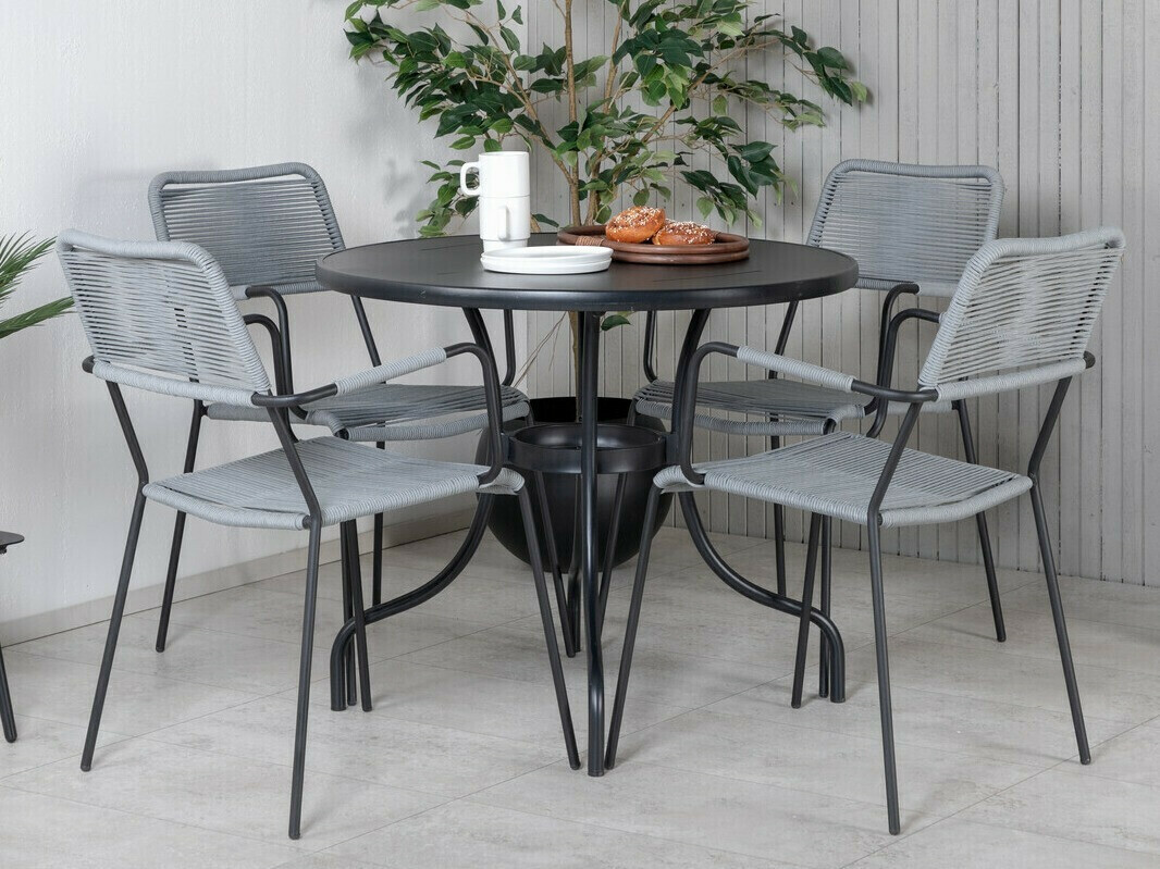Градински стол Dallas 2819 (Сив + Черен)