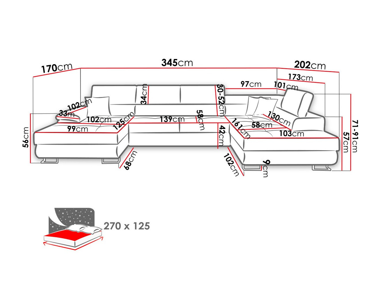 Ъглов диван Comfivo Ruta IV (Soft 011 + Lux 06 + Soft 011)